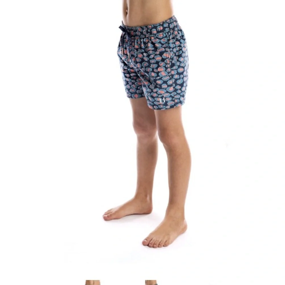 BEAU HUDSON Blue Toddler Leopard Swim Shorts 3T